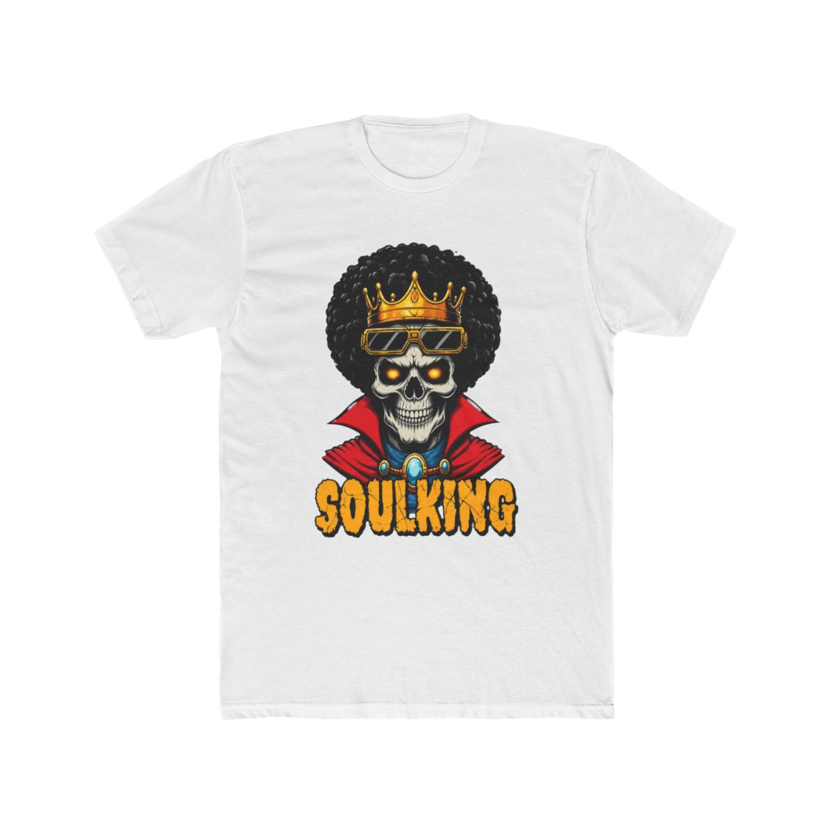 Skull-faced Character with Royal Afro and Dramatic Cape | Afro Samurai